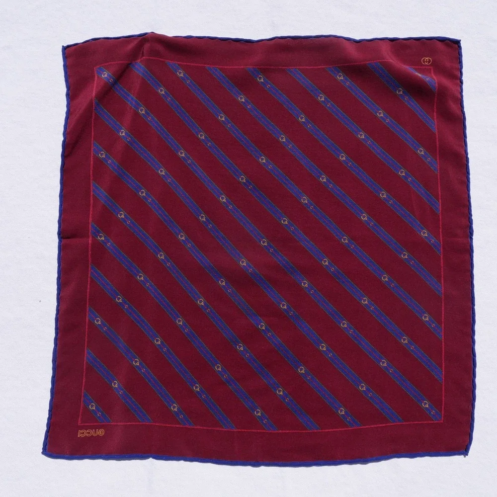 Vintage‎ Gucci silk scarf handkerchief bag tie